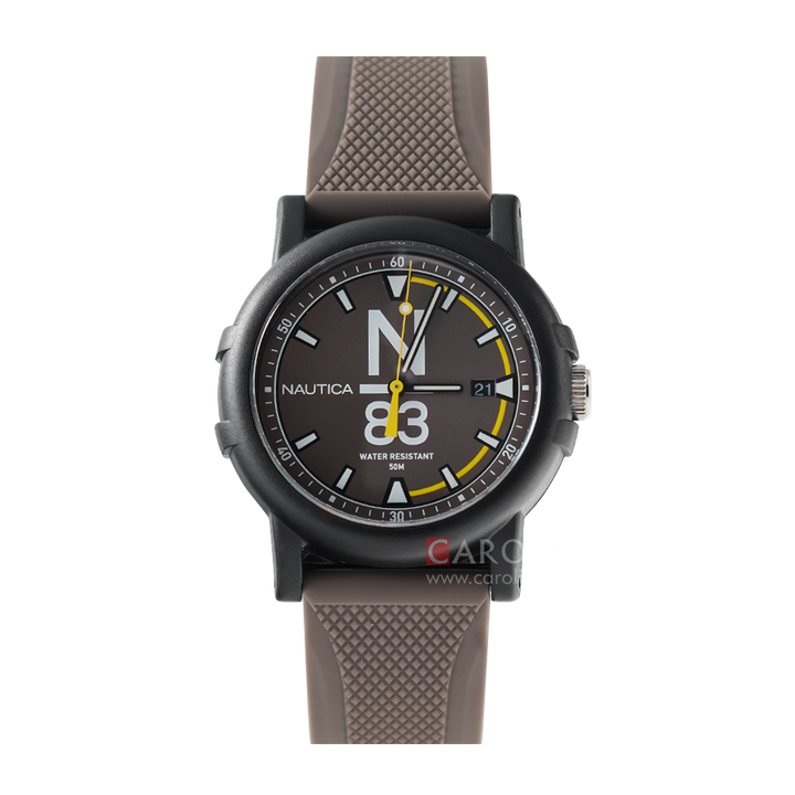 Jam Tangan NAUTICA Es Pujols NAPEPS107 Men Dark Tan Dial Tan Rubber Strap