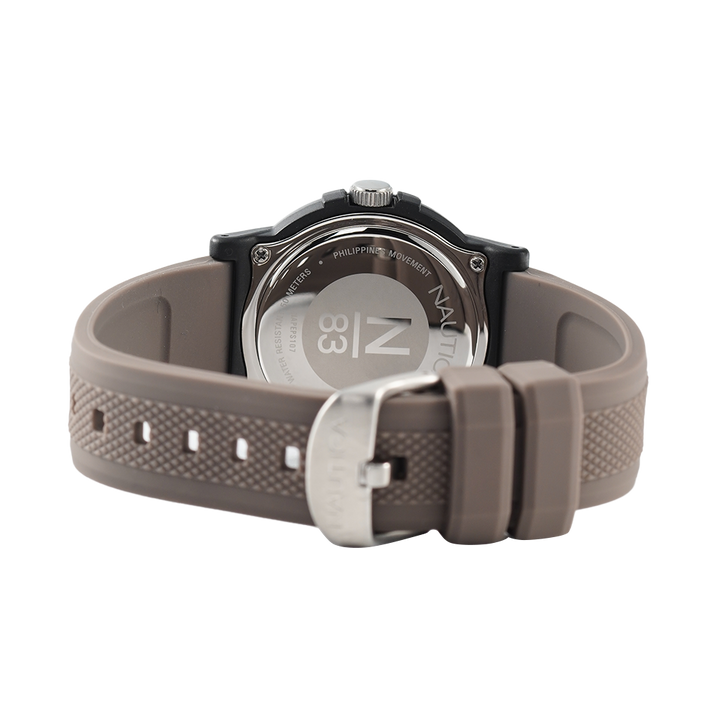 Jam Tangan NAUTICA Es Pujols NAPEPS107 Men Dark Tan Dial Tan Rubber Strap