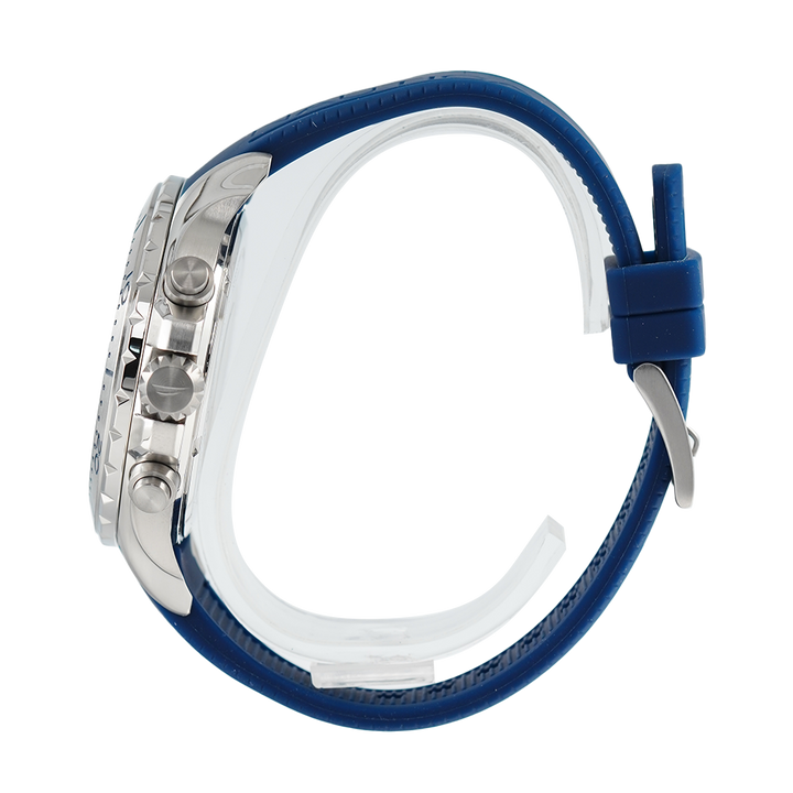 Jam Tangan NAUTICA NST Chrono NAPNSF201 Men Black Dial Blue Rubber Strap