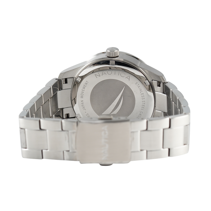 Jam Tangan NAUTICA Pacific Beach NAPPBF205 Men Black Dial Stainless Steel Strap