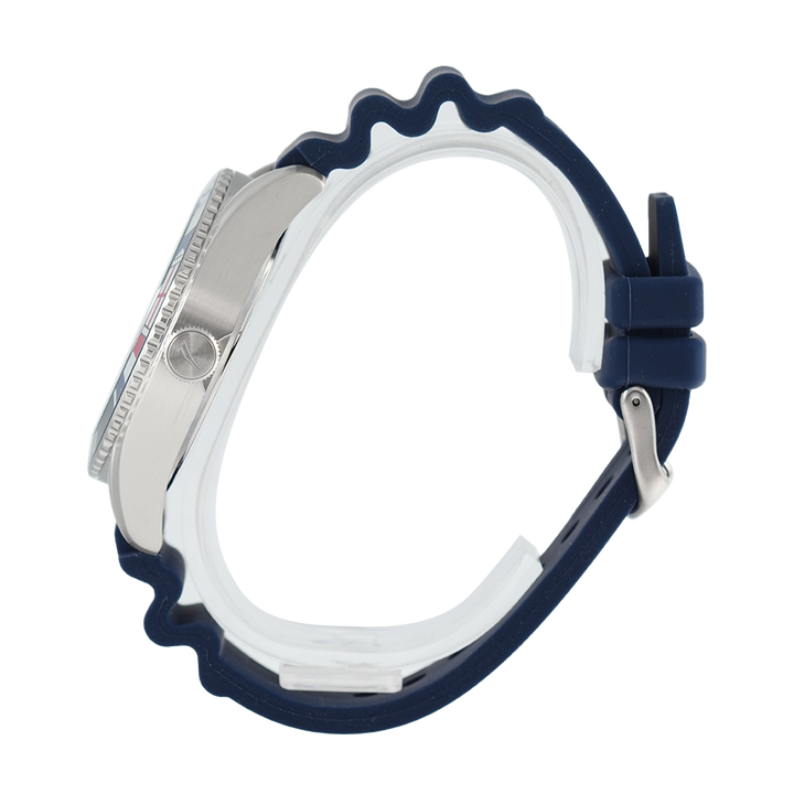 Jam Tangan NAUTICA Urban Surf NAPUSS903 Men White Dial Blue Rubber Strap