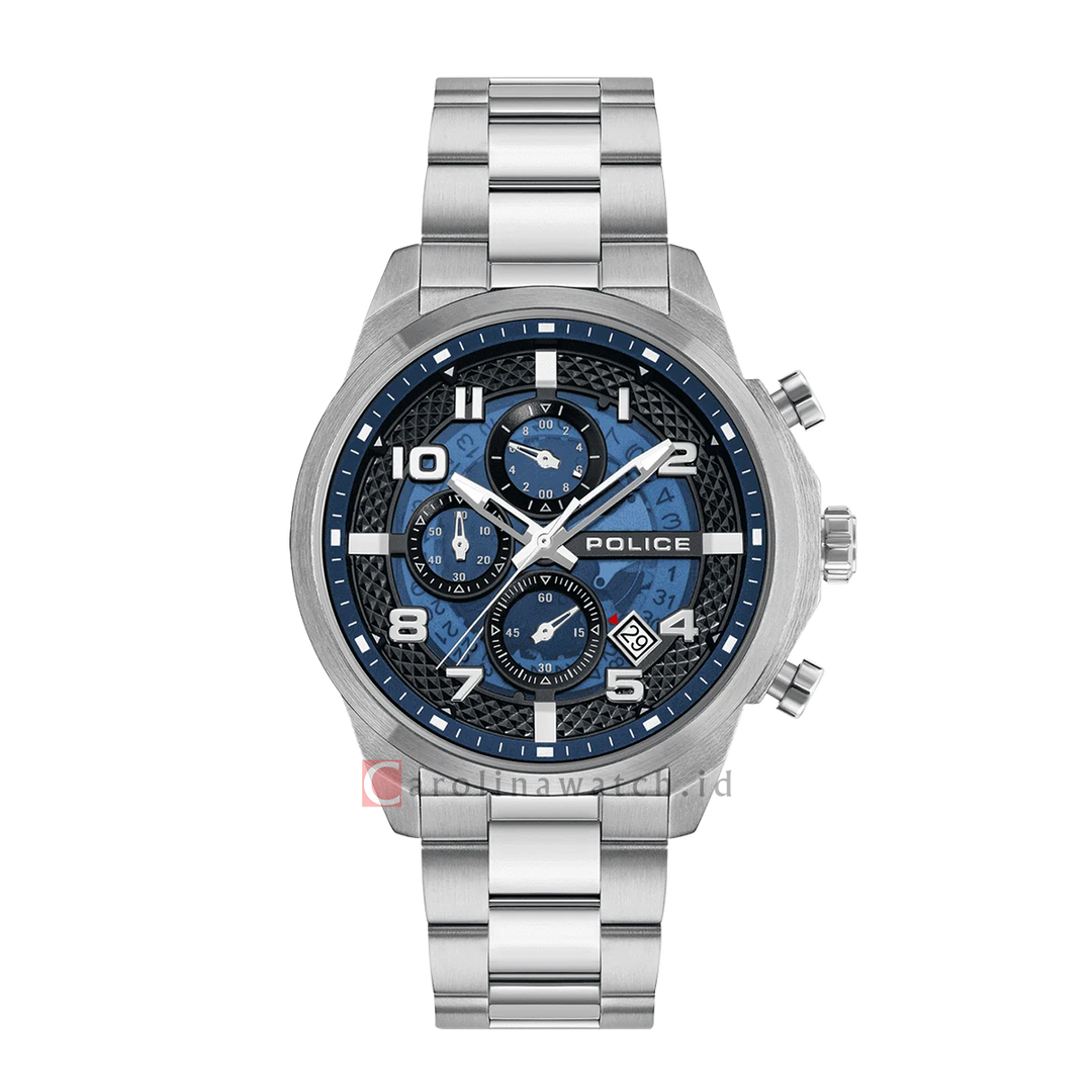 Jam Tangan Police Soul PEWGK0053901 Men Blue Dial Stainless Steel Strap