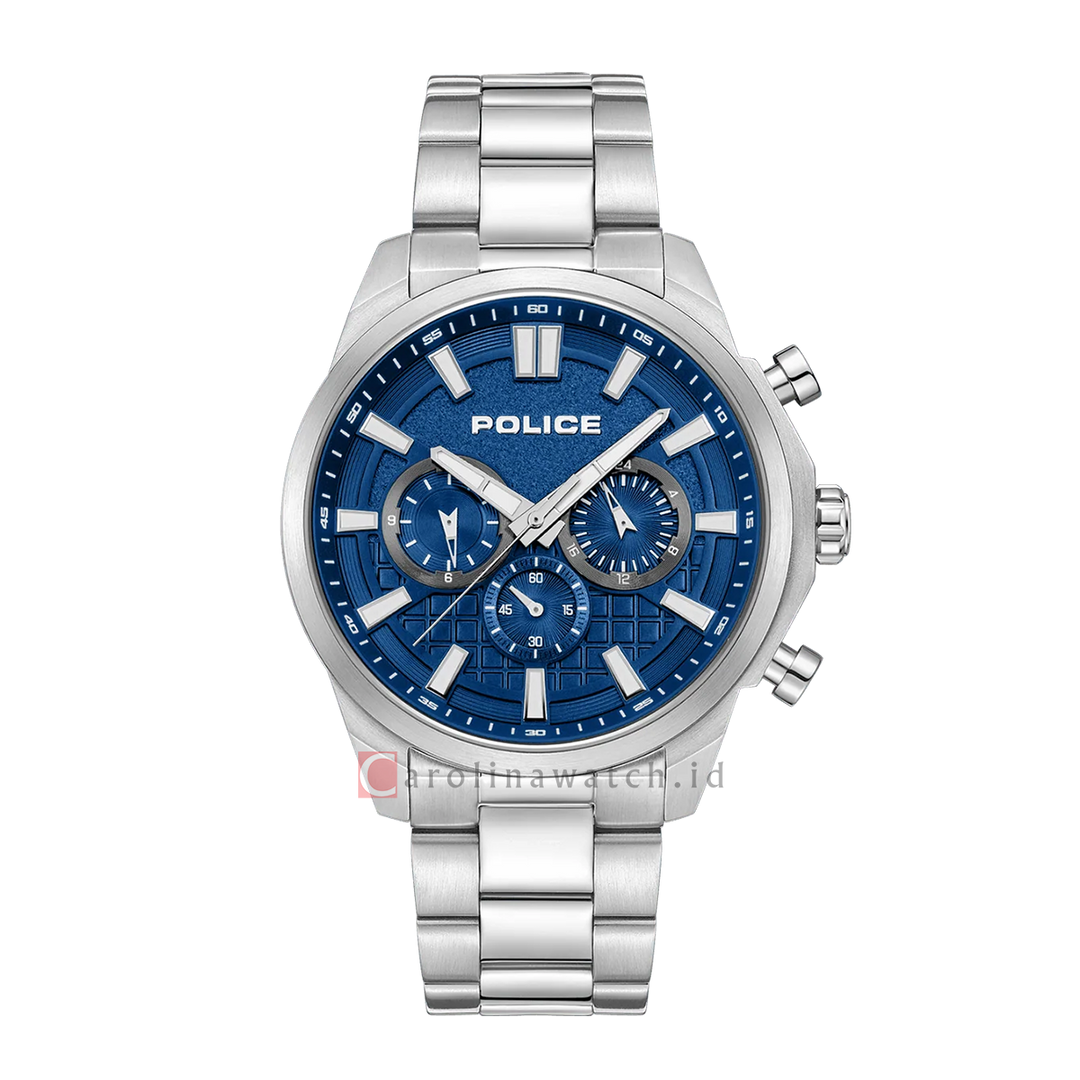 Jam Tangan Police Rangy PEWJK0021004M Men Blue Dial Stainless Steel Strap