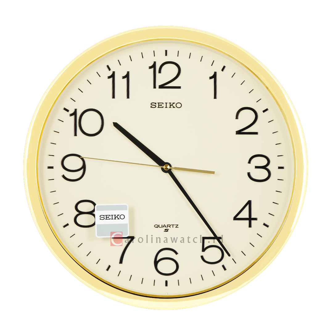 Jam Dinding SEIKO Analog QXA020A Gold Color Gold Dial Wall Clock