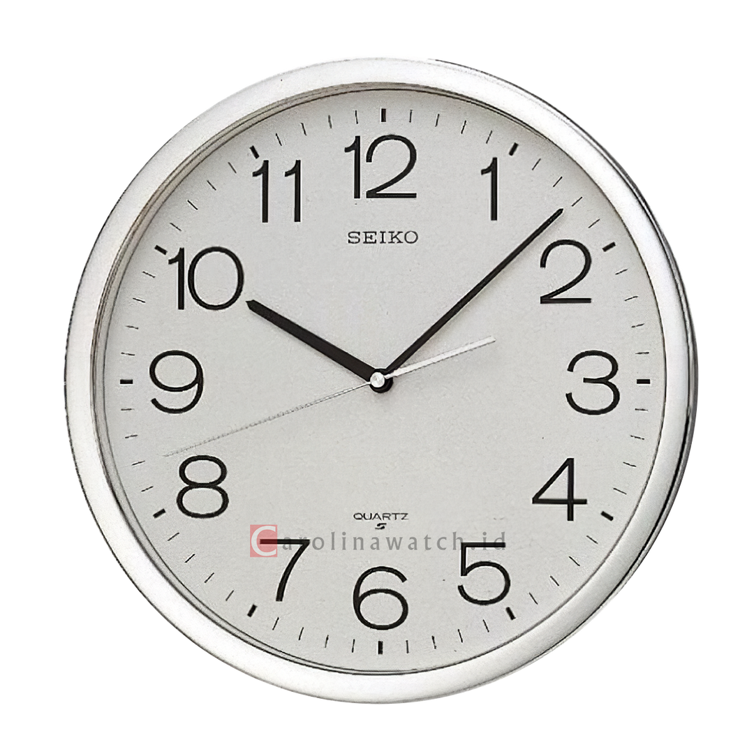 Jam Dinding SEIKO Analog QXA020S Silver Color White Dial Wall Clock