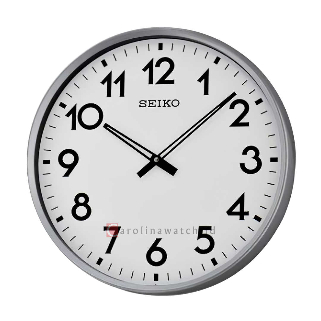 Jam Dinding SEIKO Analog QXA560S Silver Color White Dial Wall Clock