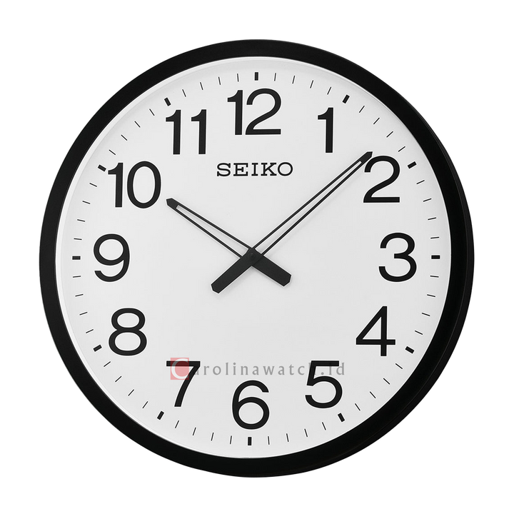 Jam Dinding SEIKO Analog QXA563K Black Color White Dial Wall Clock