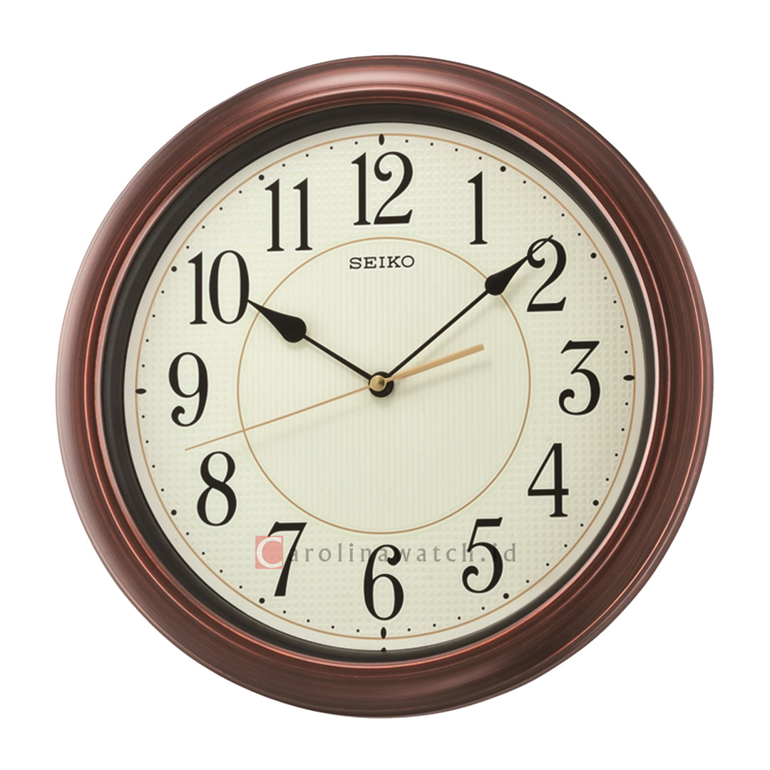 Jam Dinding SEIKO Analog QXA616B Quiet sweep Dark Brown Color Luminous Dial Wall Clock