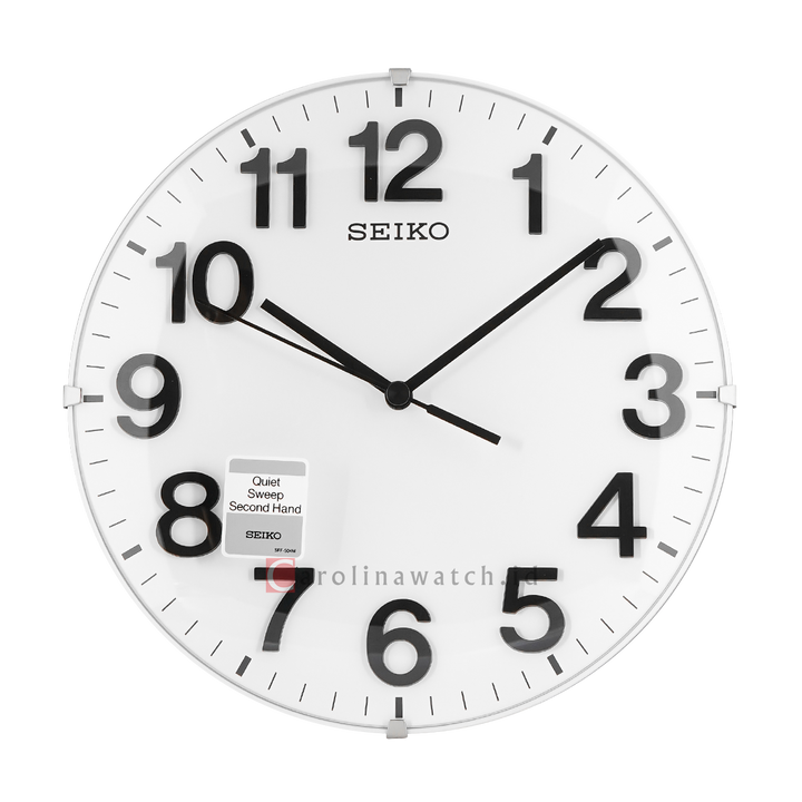 Jam Dinding SEIKO Analog QXA656W Quite Sweep Mat White Color White Dial Wall Clock