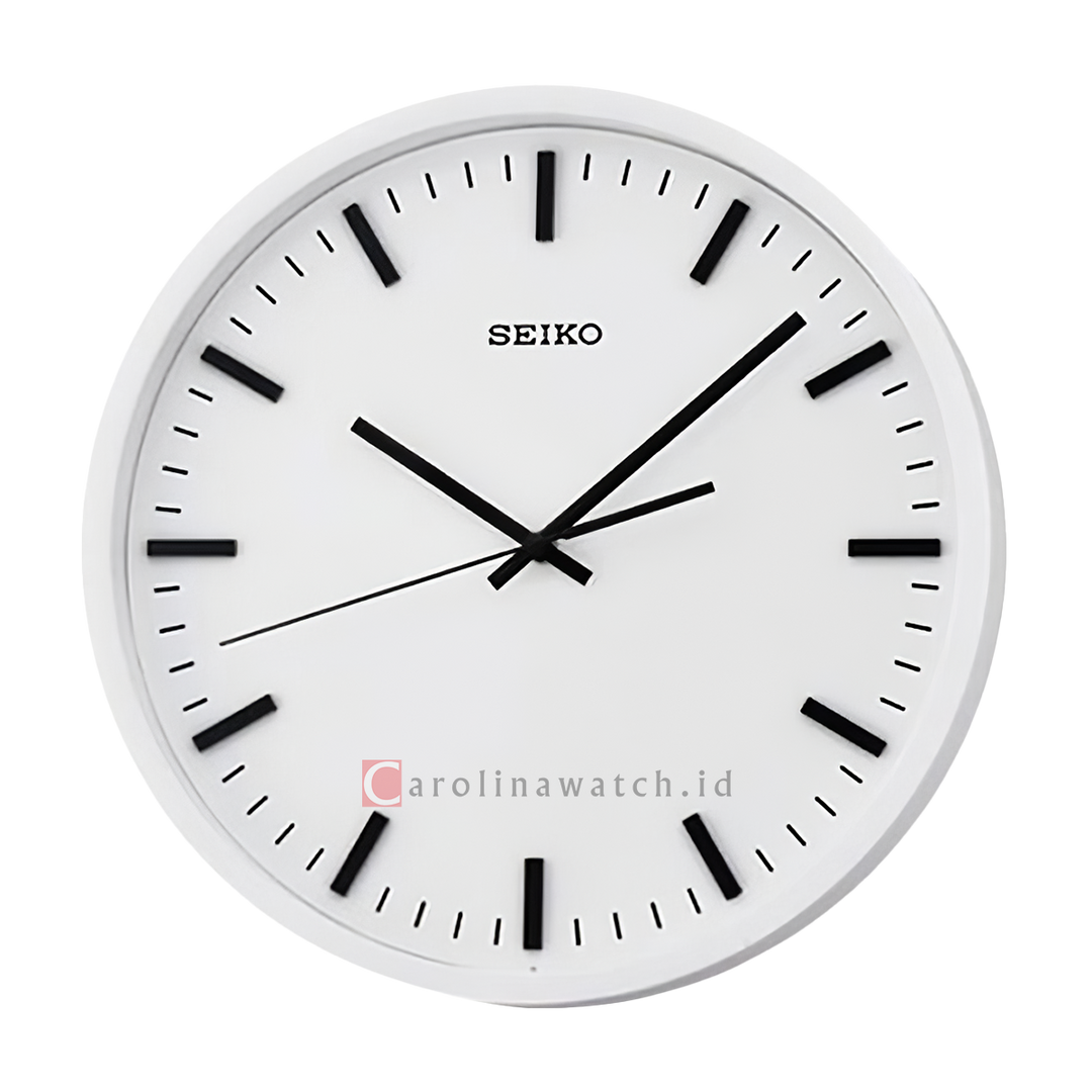 Jam Dinding SEIKO Analog QXA657W Quiet Sweep White Color White Dial Wall Clock