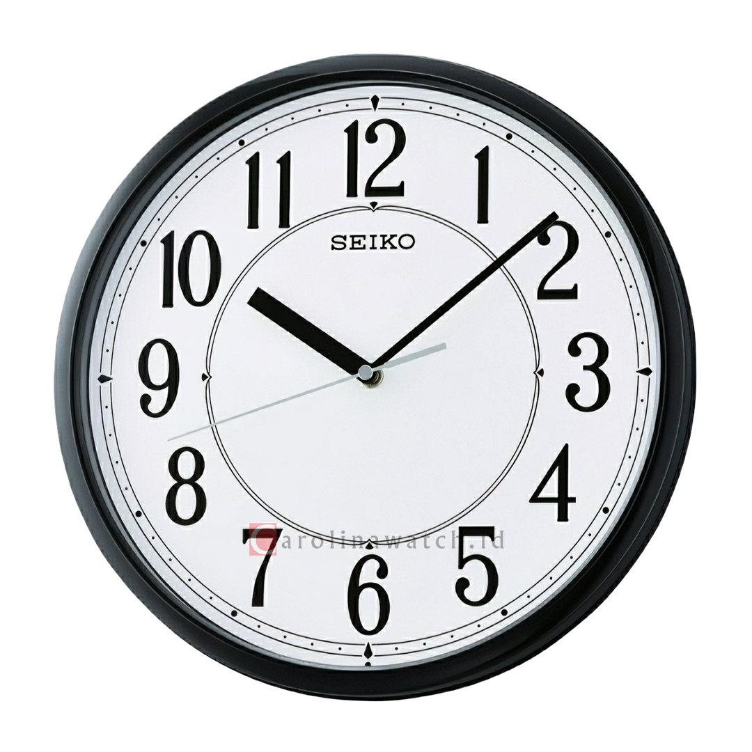 Jam Tangan SEIKO Analog QXA756J Black Color White Dial Wall Clock