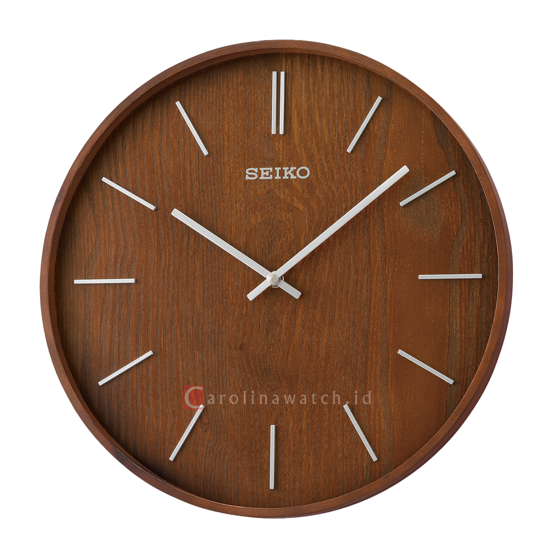 Jam Dinding SEIKO Analog QXA765B Brown Dial Brown Wood Case Wall Clock