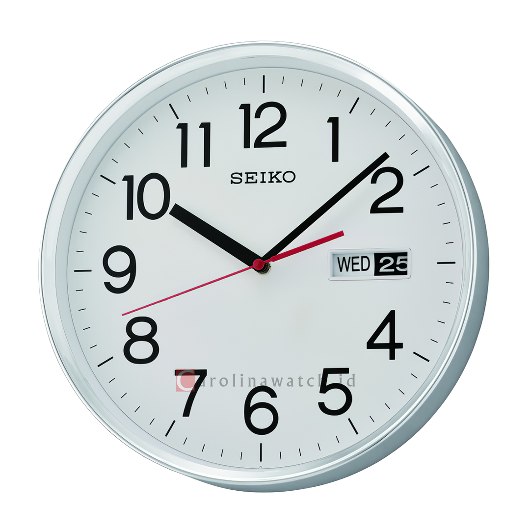 Jam Tangan SEIKO Analog QXF104S Silver Color White Dial Wall Clock