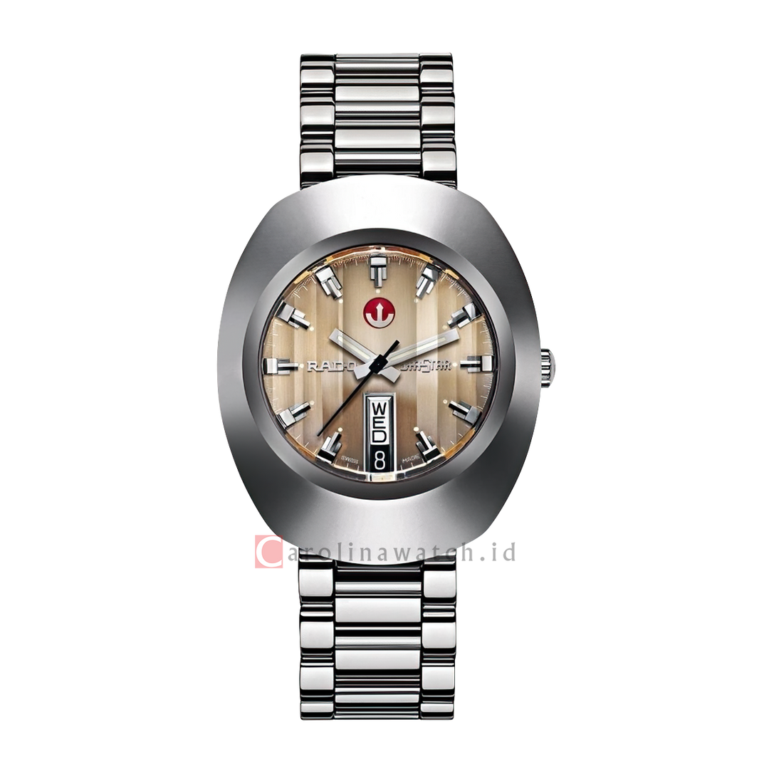 Jam Tangan Rado Original R12408654 Men Brown Dial Stainless Steel Strap