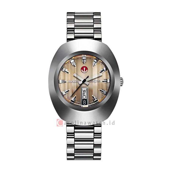 Jam Tangan Rado Original R12408654 Men Brown Dial Stainless Steel Strap