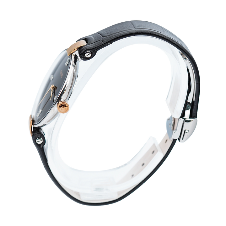 Jam Tangan Rado Coupole R22850705 Women Black Dial Black Leather Strap