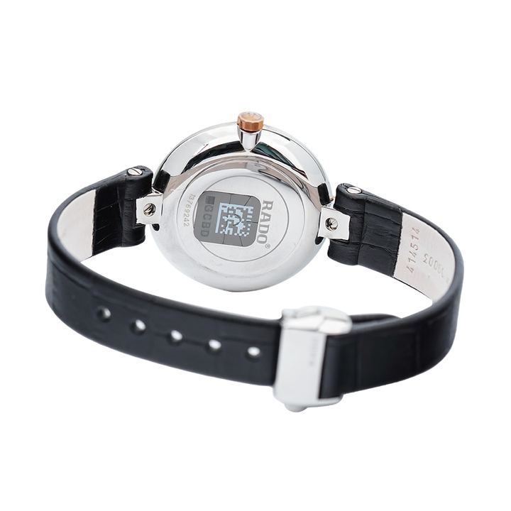 Jam Tangan Rado Coupole R22850705 Women Black Dial Black Leather Strap