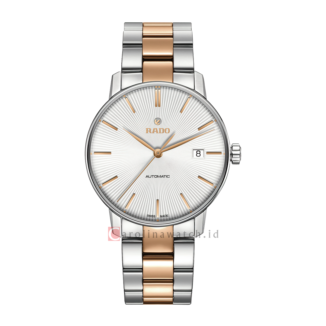 Jam Tangan Rado Coupole Classic R22860022 Automatic Men White Dial Dual Tone Stainless Steel Strap