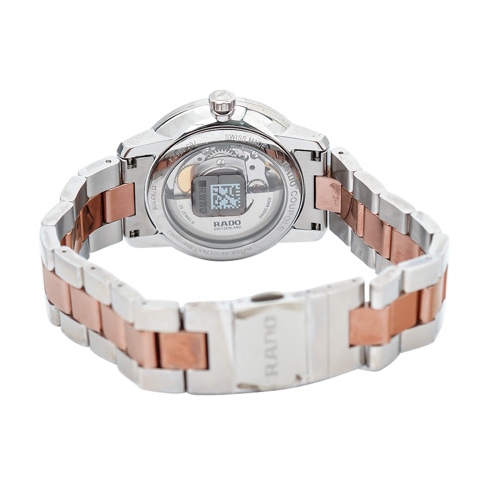 Jam Tangan Rado Coupole Classic R22860022 Automatic Men White Dial Dual Tone Stainless Steel Strap