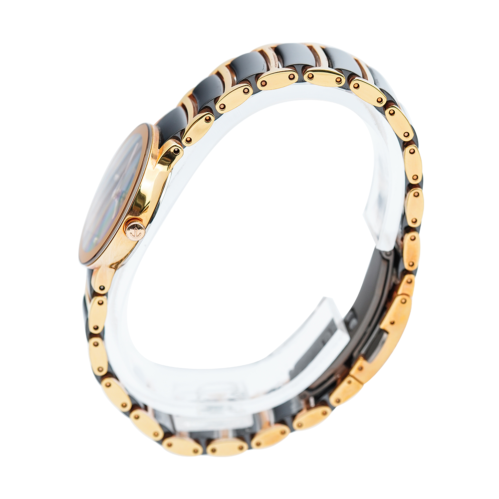 Jam Tangan Rado Centrix R30555712 Women Black Dial Dual Tone Stainless Steel Strap