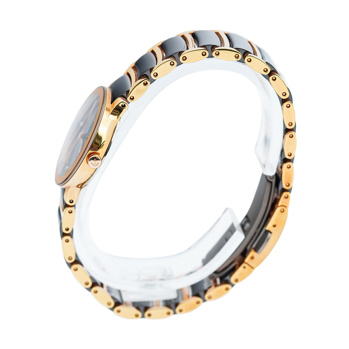 Jam Tangan Rado Centrix R30555712 Women Black Dial Dual Tone Stainless Steel Strap