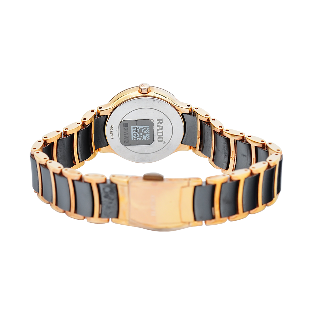 Jam Tangan Rado Centrix R30555712 Women Black Dial Dual Tone Stainless Steel Strap