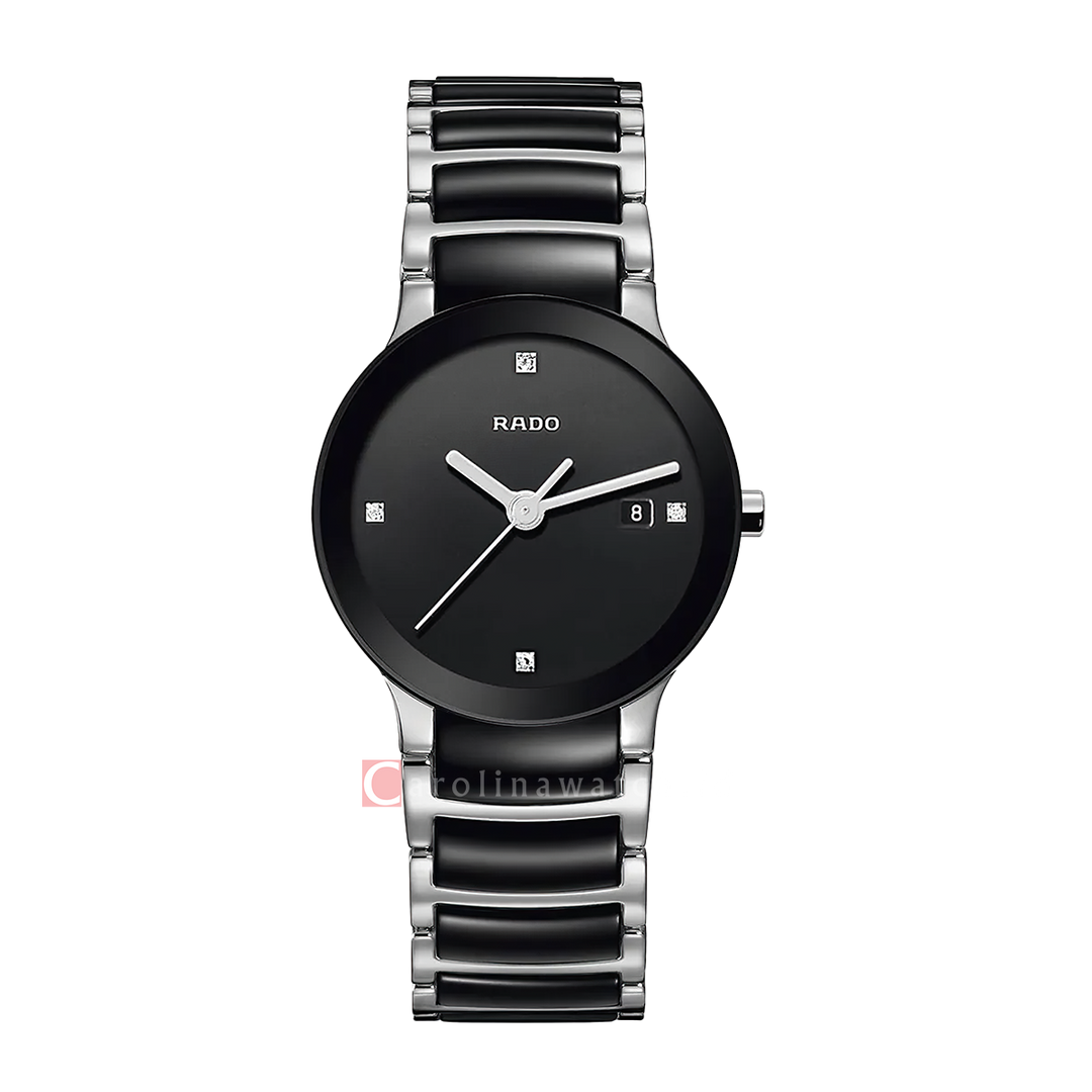 Jam Tangan Rado Centrix R30935712 Women Black Dial Stainless Steel Strap