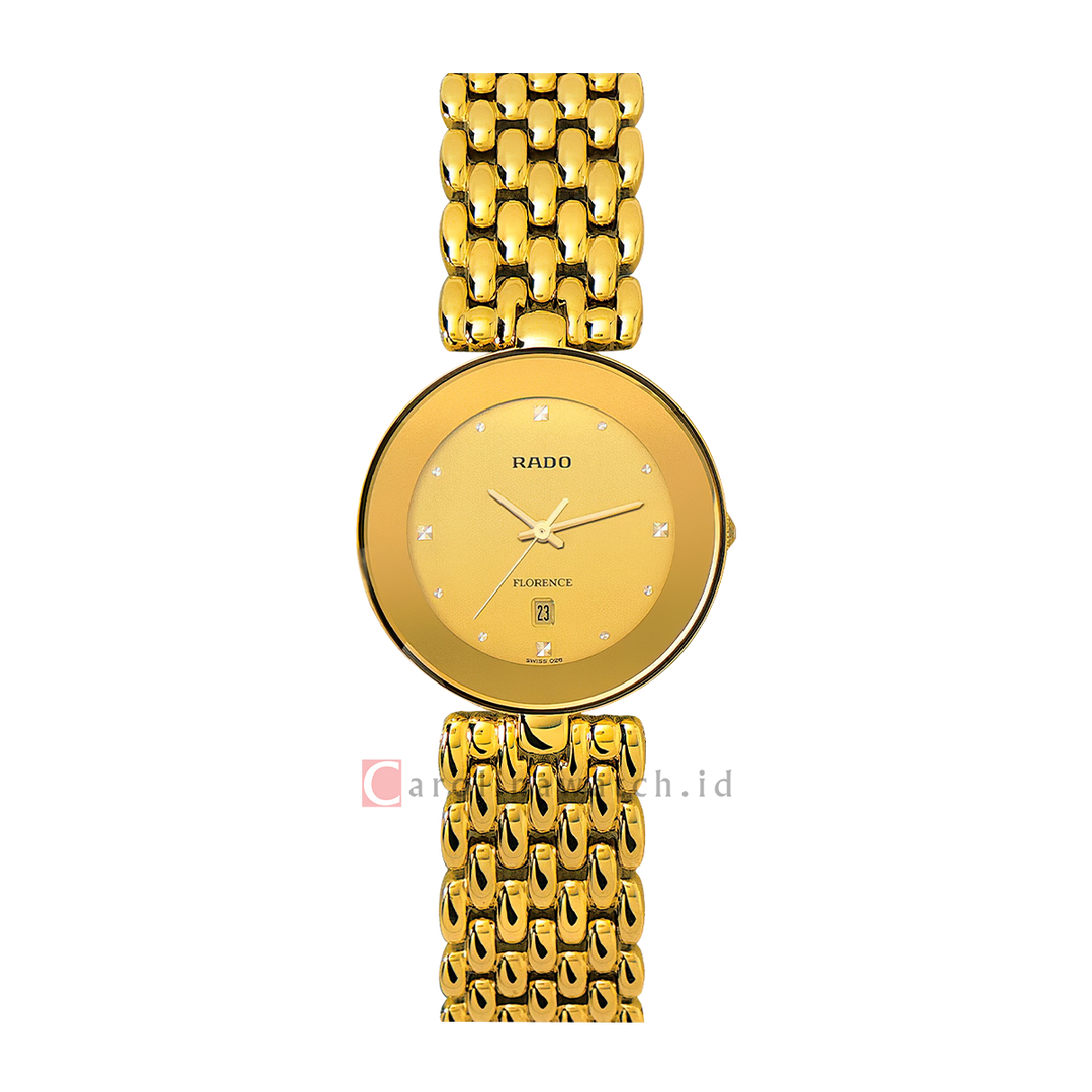 Jam Tangan Rado Florence R48743263 Men Gold Dial Gold Stainless Steel Strap