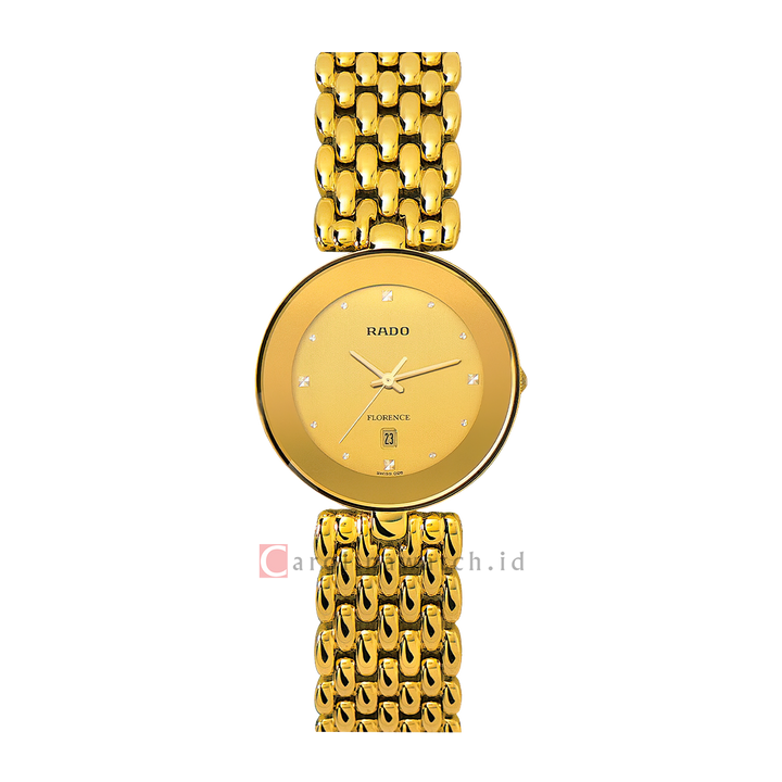 Jam Tangan Rado Florence R48743263 Men Gold Dial Gold Stainless Steel Strap