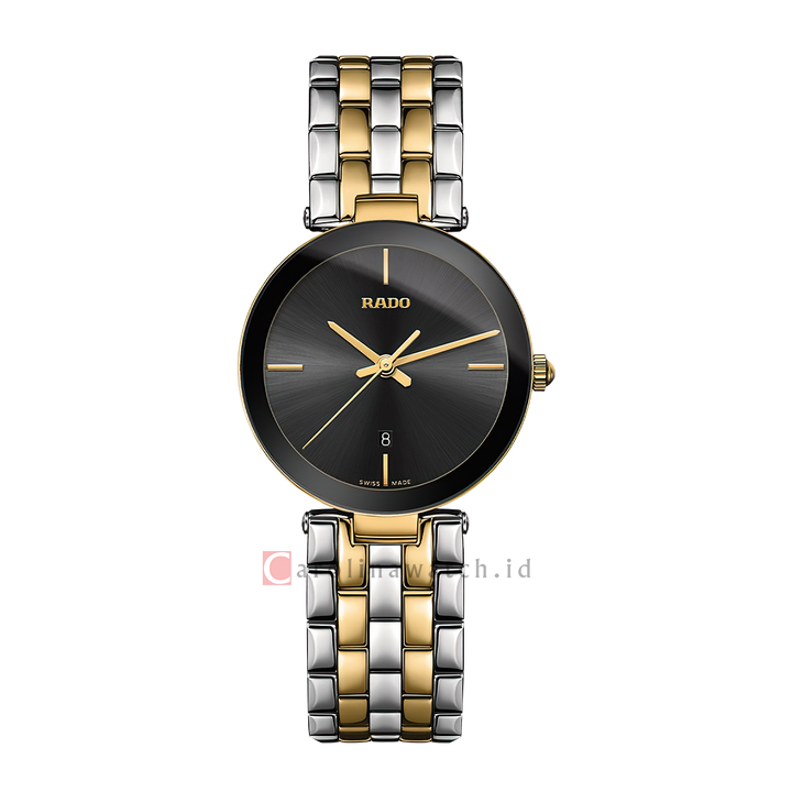 Jam Tangan Rado Florence Classic R48871153 Women Black Dial Dual Tone Stainless Steel Strap