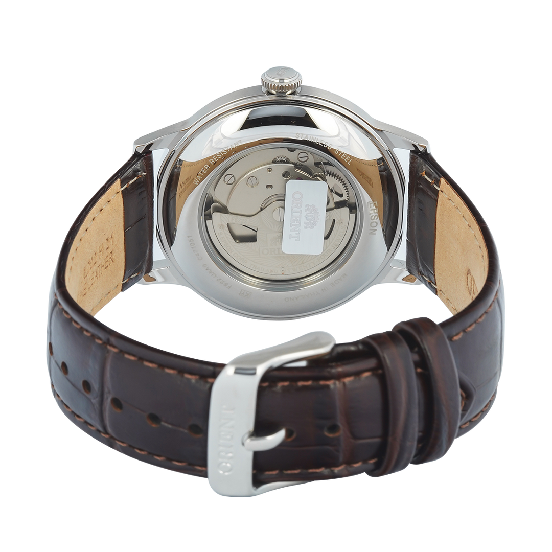Jam Tangan Orient Mechanical Classic RA-AP0003S Men Ivory Dial Brown Leather Strap