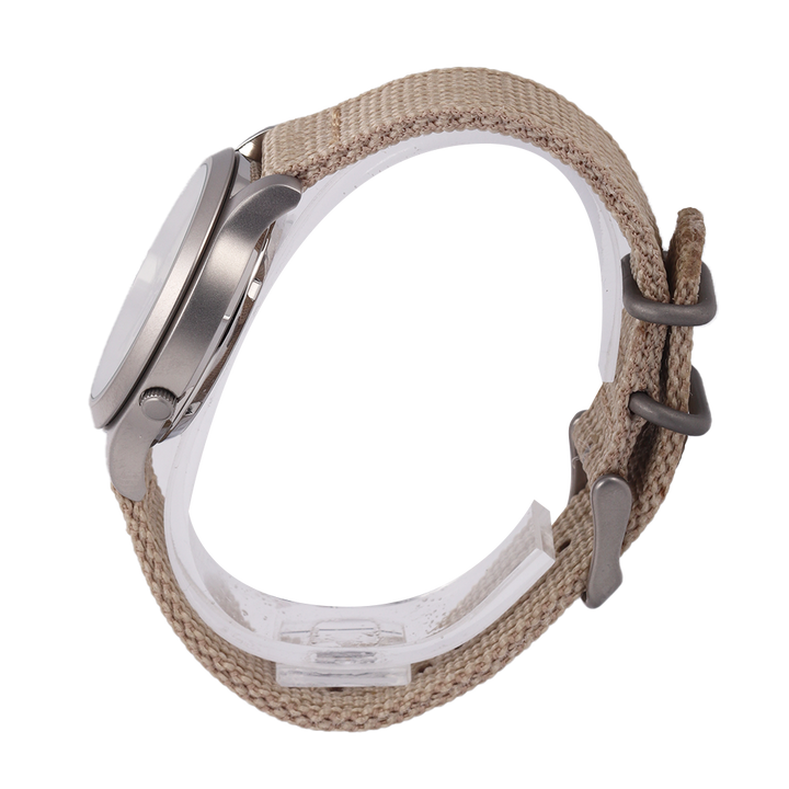 Jam Tangan Seiko 5 SNK803K2 Automatic 21 Jewels Unisex Beige Dial Brown Nylon Strap