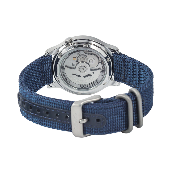 Jam Tangan Seiko 5 SNK807K2 Automatic 21 Jewels Unisex Blue Dial Blue Nylon Strap