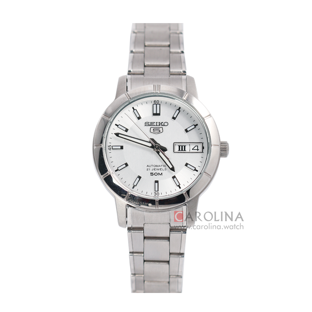 Jam Tangan Seiko 5 SNK899K1 Automatic 21 Jewels Unisex Silver Dial Stainless Steel Strap