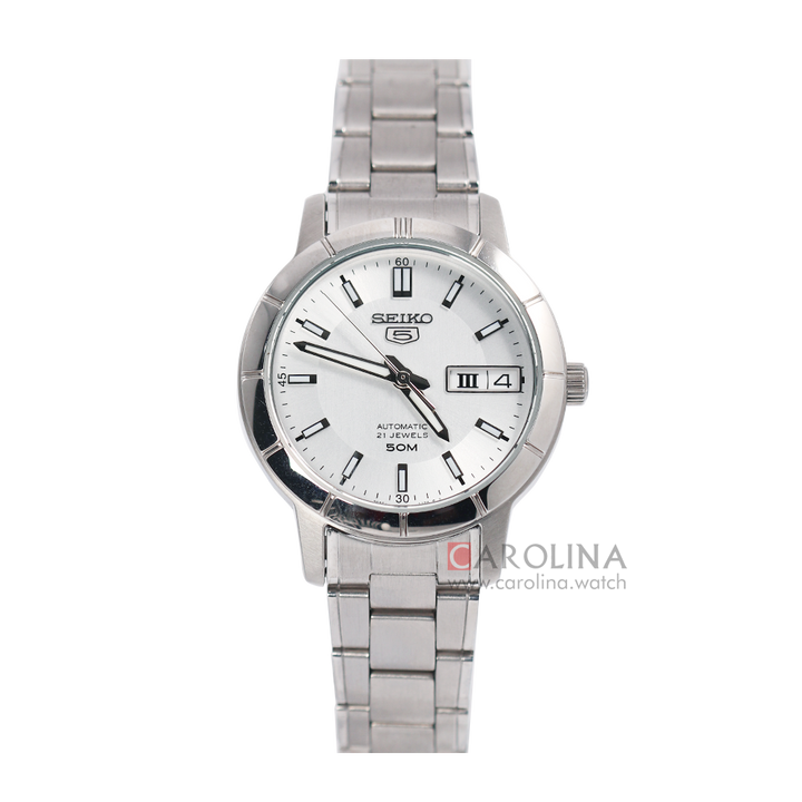 Jam Tangan Seiko 5 SNK899K1 Automatic 21 Jewels Unisex Silver Dial Stainless Steel Strap