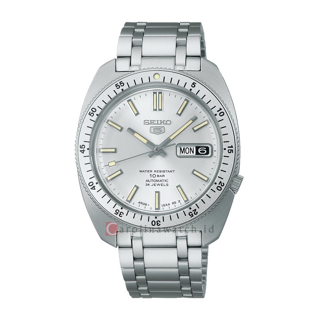 Jam Tangan Seiko 5 Sports SRPL91K1 Men SKX Series Silver Dial Stanless Steel Strap Limited Edition