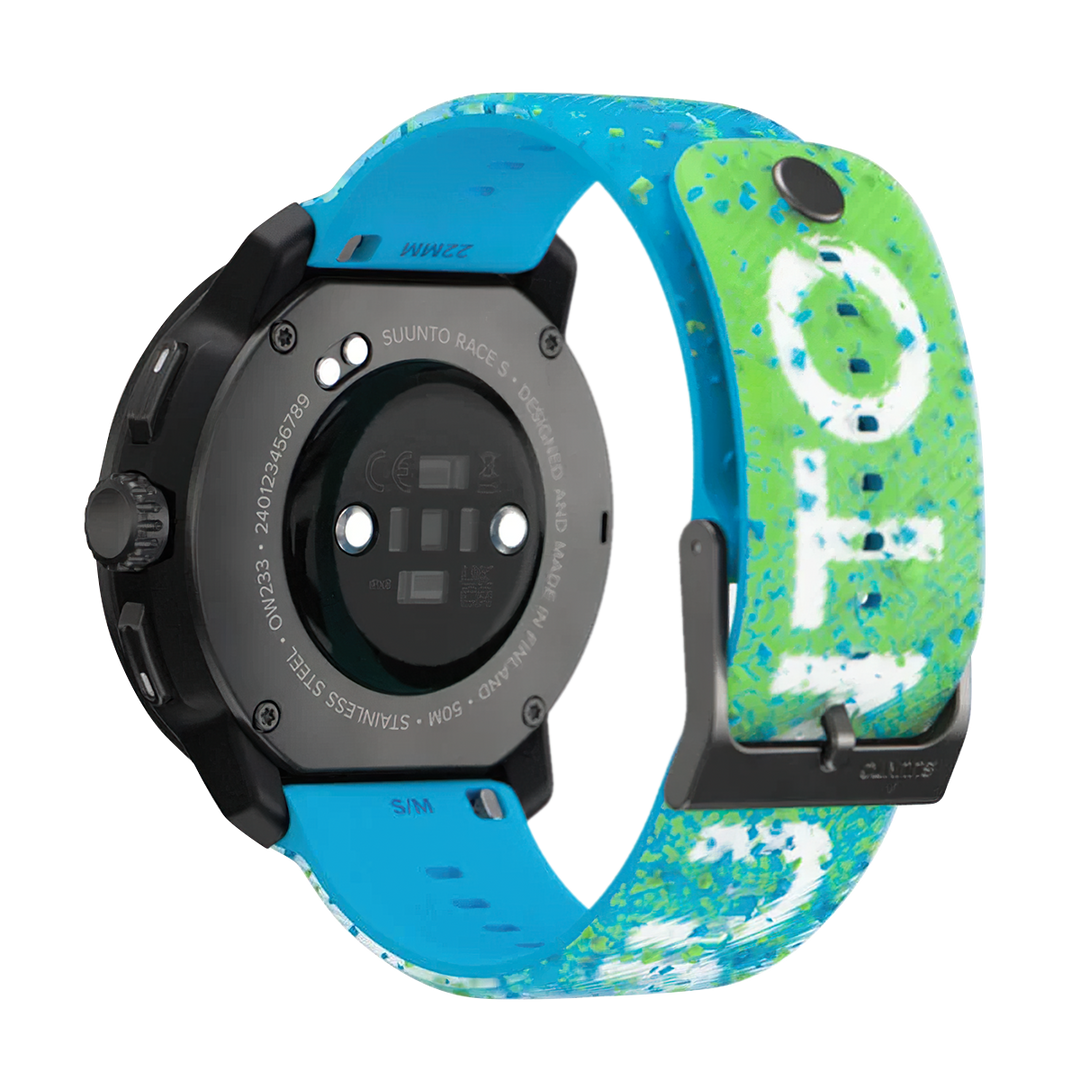 Jam Tangan SUUNTO Race S Power Blue SS051095000 Unisex Amoled Blue Silicone Strap