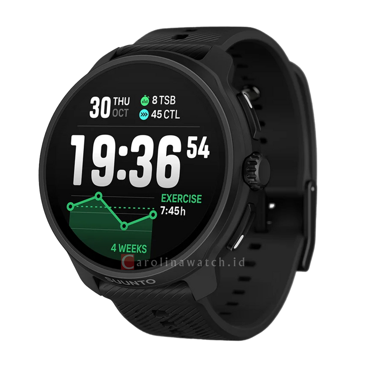 Jam Tangan SUUNTO SS051200000 Unisex - Suunto Race 2 All Black with Matching Lightly Textured Silicone Strap