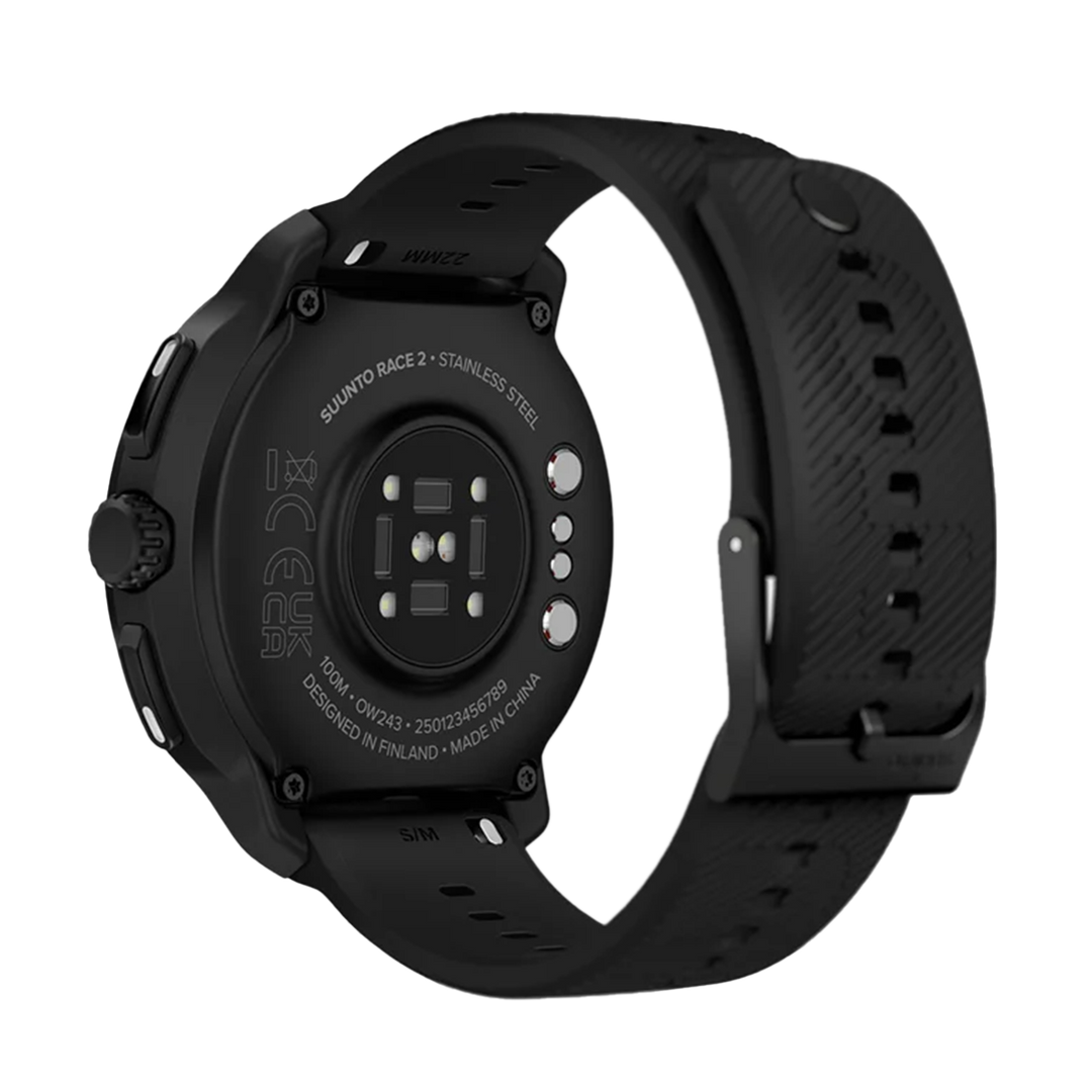 Jam Tangan SUUNTO SS051200000 Unisex - Suunto Race 2 All Black with Matching Lightly Textured Silicone Strap