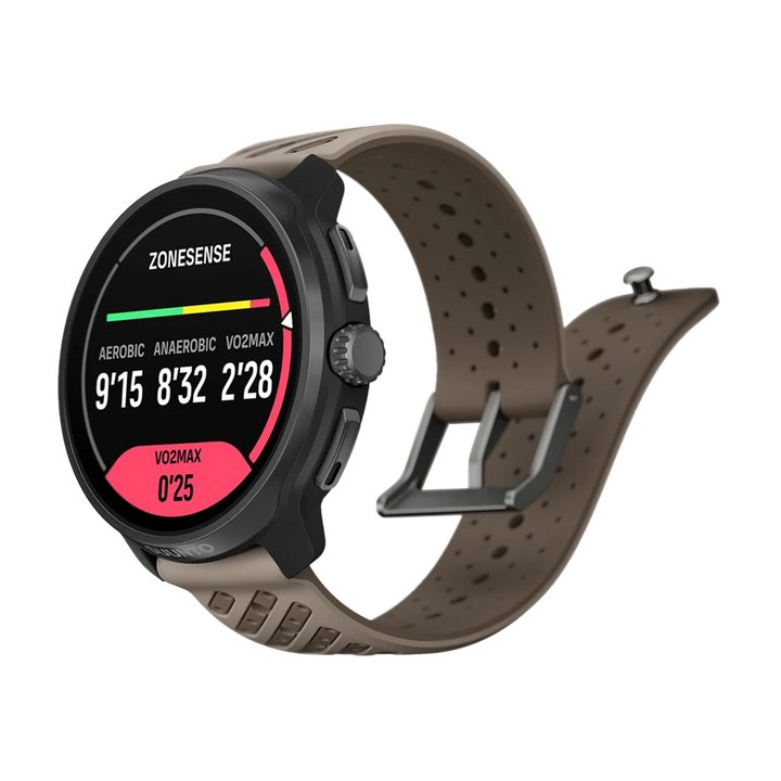 Jam Tangan SUUNTO SS051203000 Unisex - Suunto Race 2 Dark Brushed Titanium Striped Two-Tone Trail Gray Silicone Strap