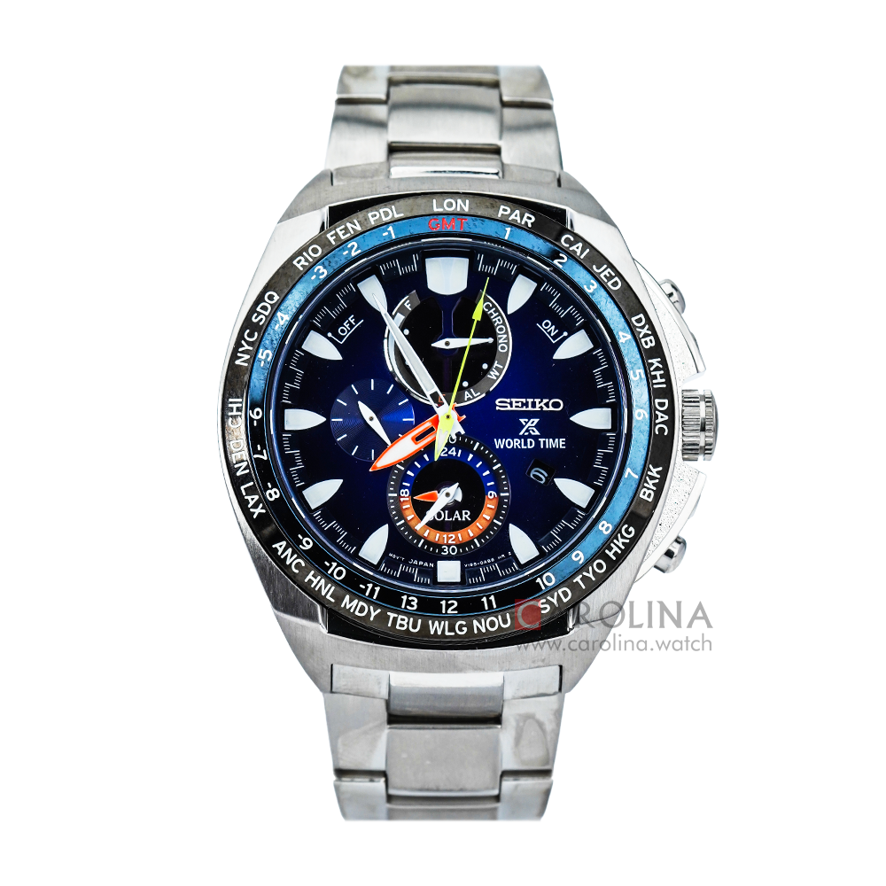 Jam Tangan Seiko Prospex Solar Chronograph SSC549P1 Men Blue Dial Stai Carolina Watch