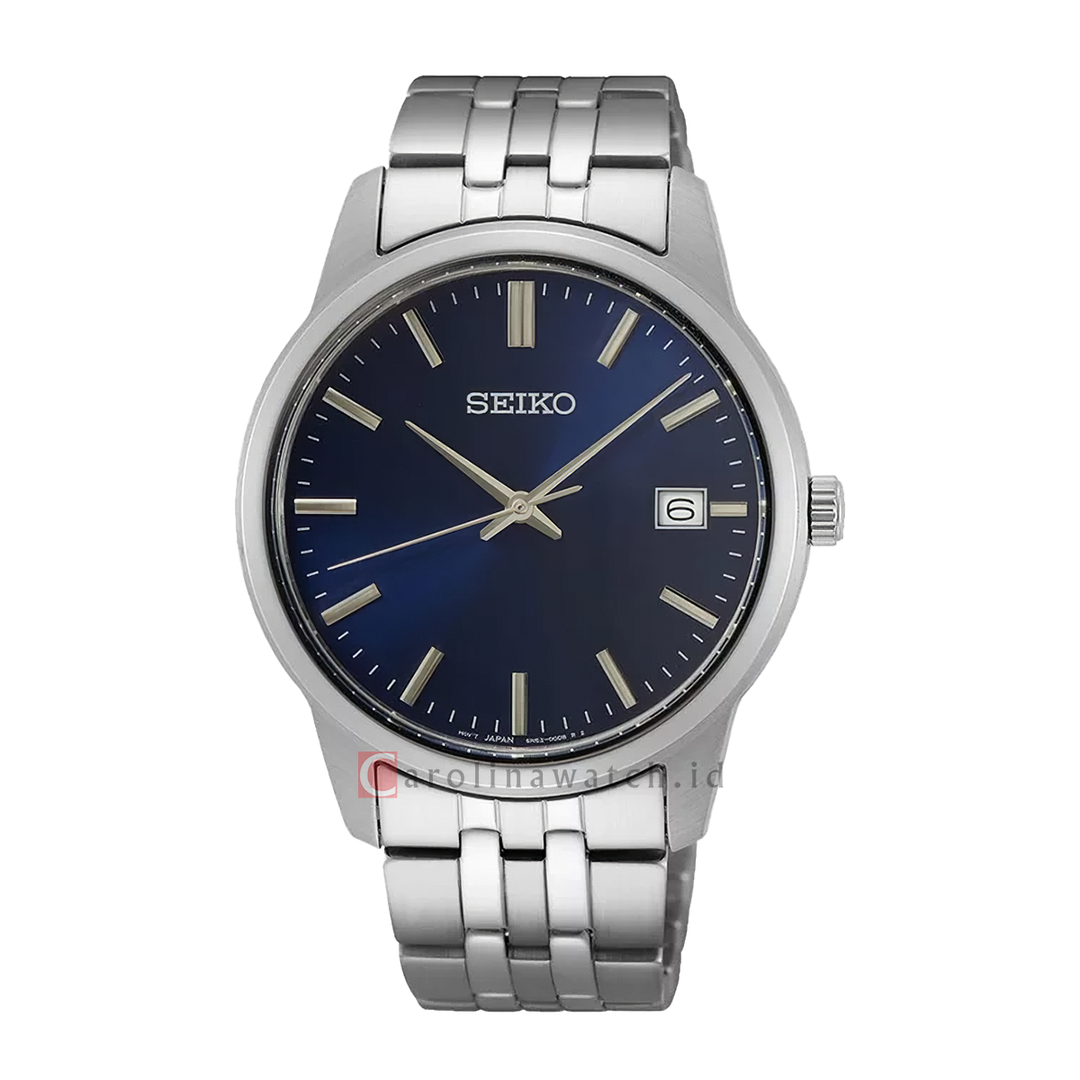 Jam Tangan Seiko Classic SUR399P1 Discover More Blue Dial Stainless Steel Strap