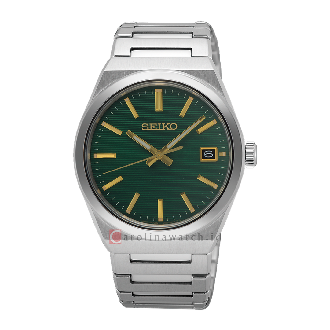 Jam Tangan Seiko Classic SUR601P1 Men Green Dial Stainless Steel Strap