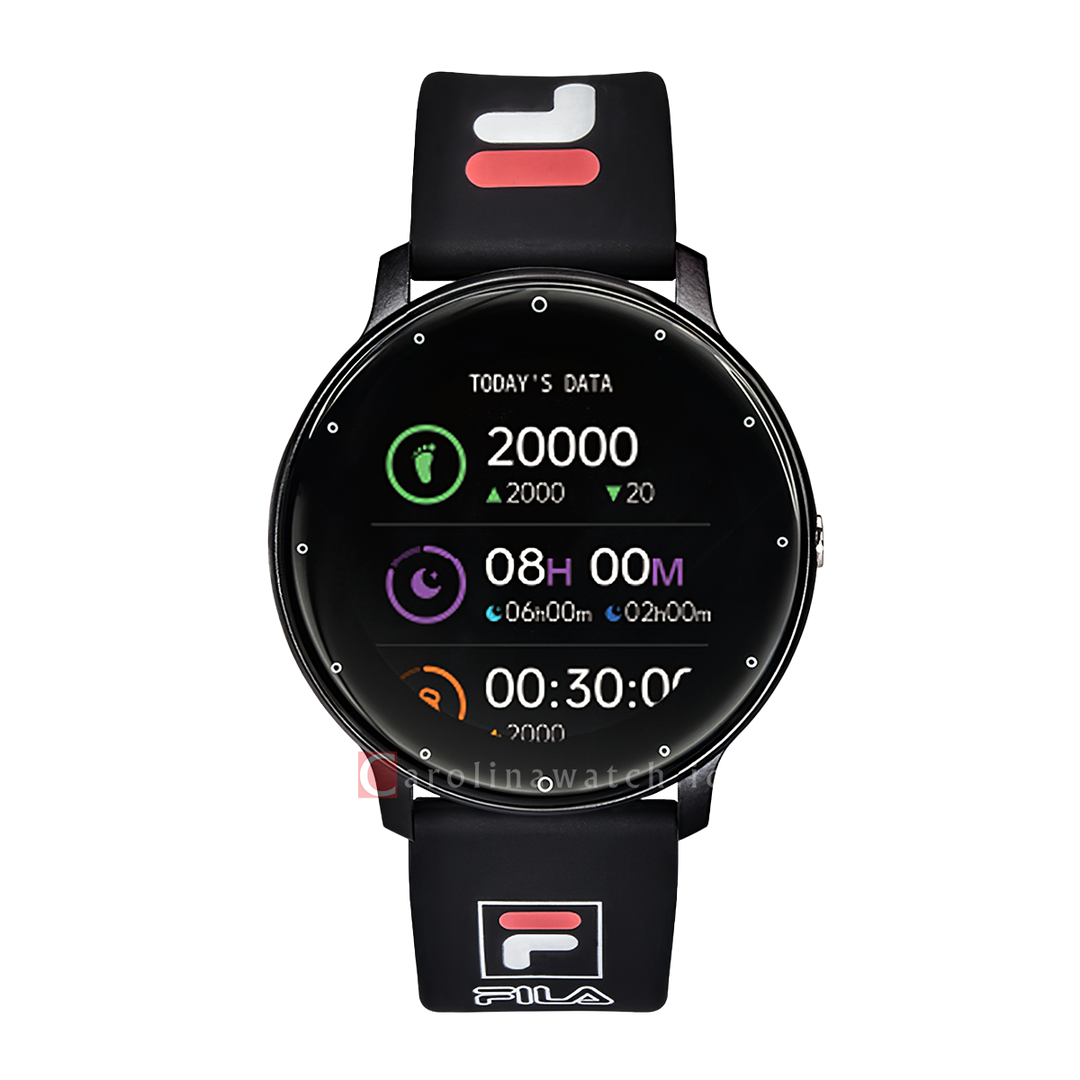 Jam Tangan FILA Smart Watch FL38SW25B Unisex Full Screen Touch Display Black Silicone Strap