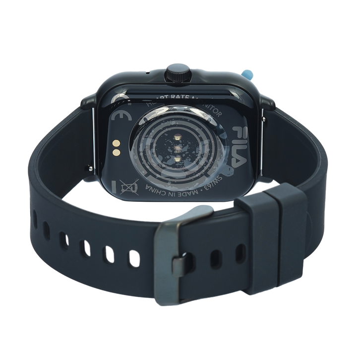 Jam Tangan FILA Smart Watch SW63B Unisex Full Screen Touch Display Black Silicone Strap