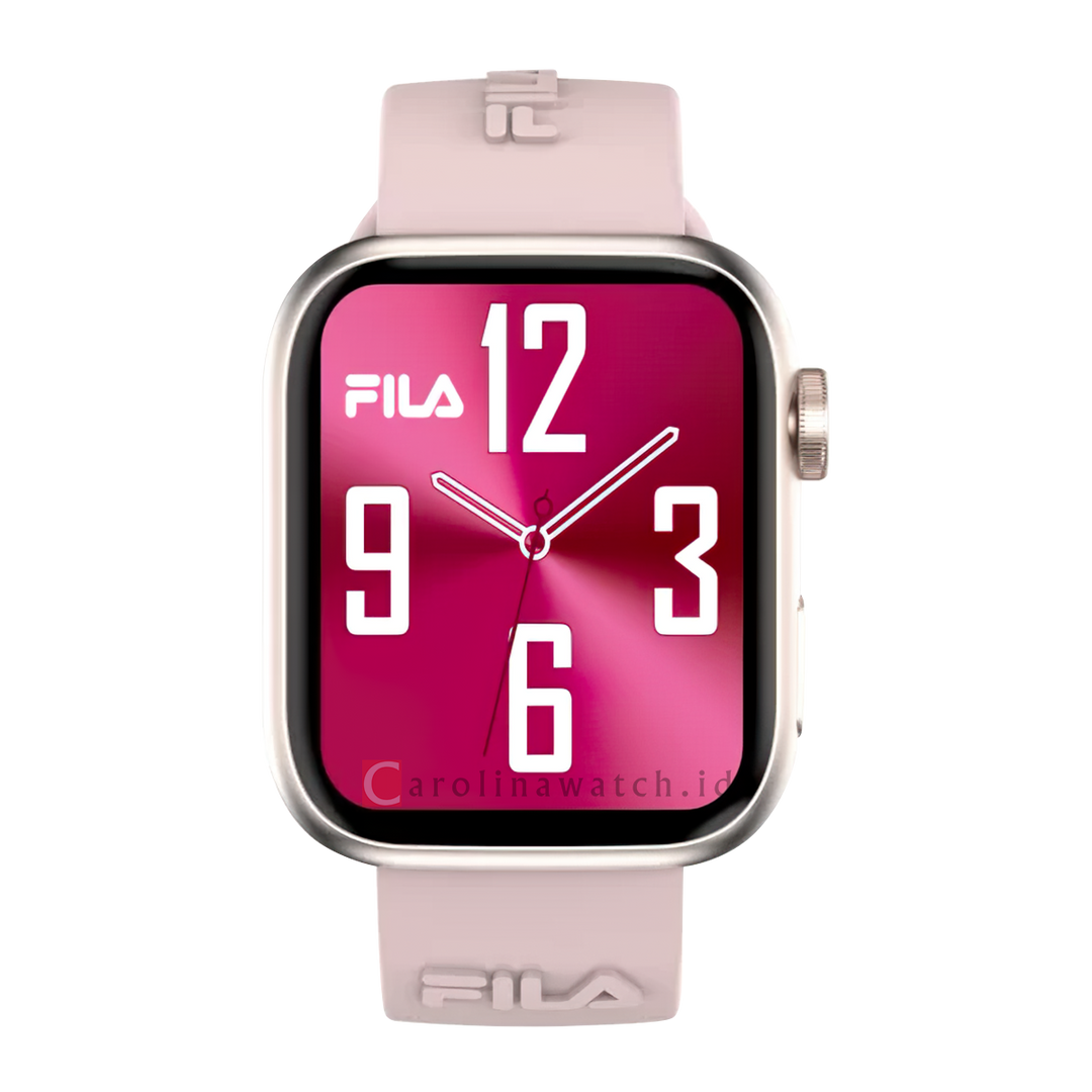 Jam Tangan FILA Smart Watch SW65G Unisex Full Screen Touch Display Pink Silicone Strap