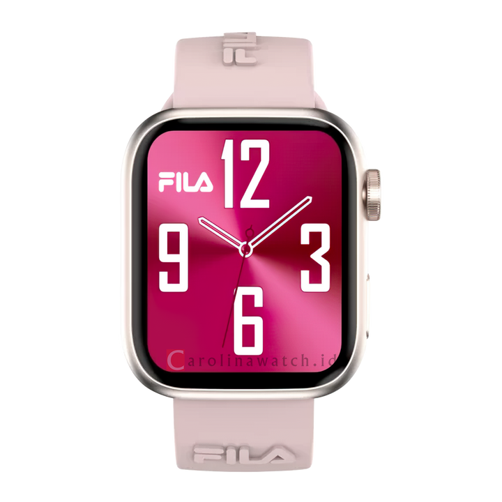 Jam Tangan FILA Smart Watch SW65G Unisex Full Screen Touch Display Pink Silicone Strap