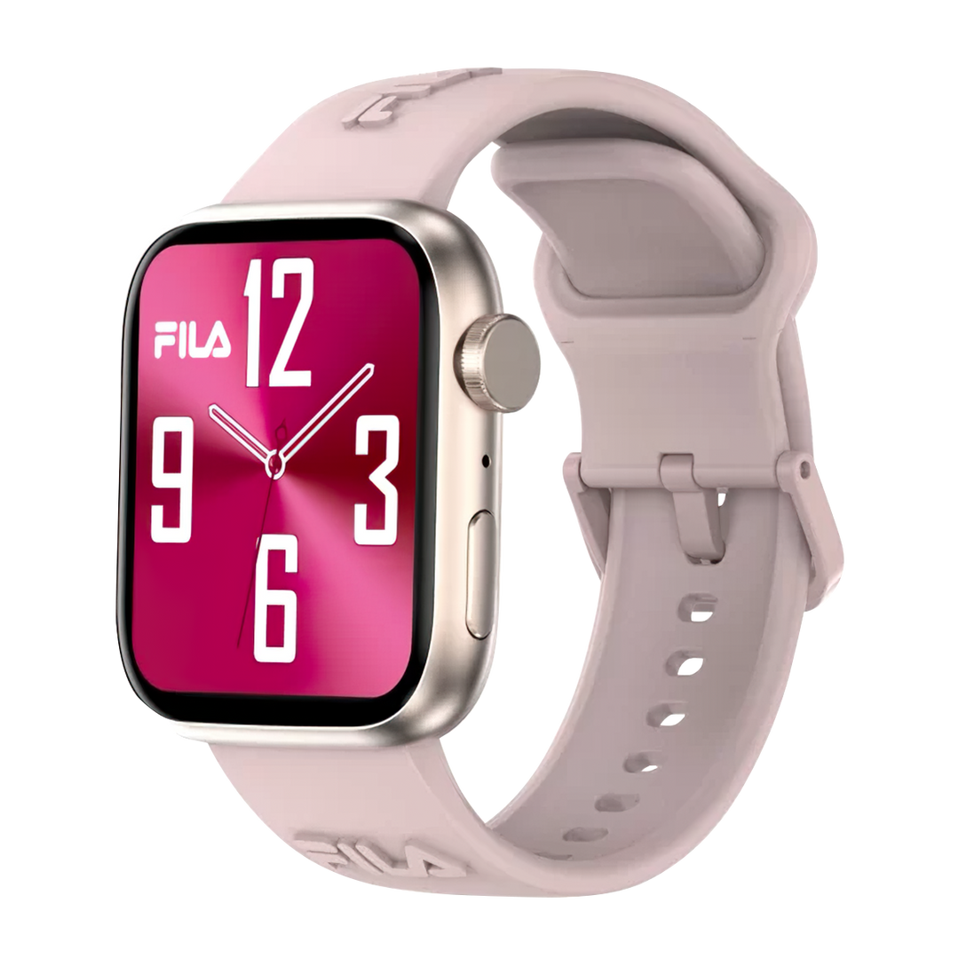 Jam Tangan FILA Smart Watch SW65G Unisex Full Screen Touch Display Pink Silicone Strap