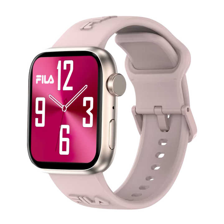 Jam Tangan FILA Smart Watch SW65G Unisex Full Screen Touch Display Pink Silicone Strap