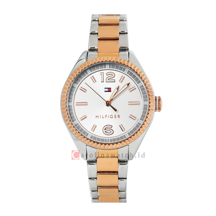 Jam Tangan TOMMY HILFIGER TH1781148 Women White Dial Rose Gold Stainless Steel Strap